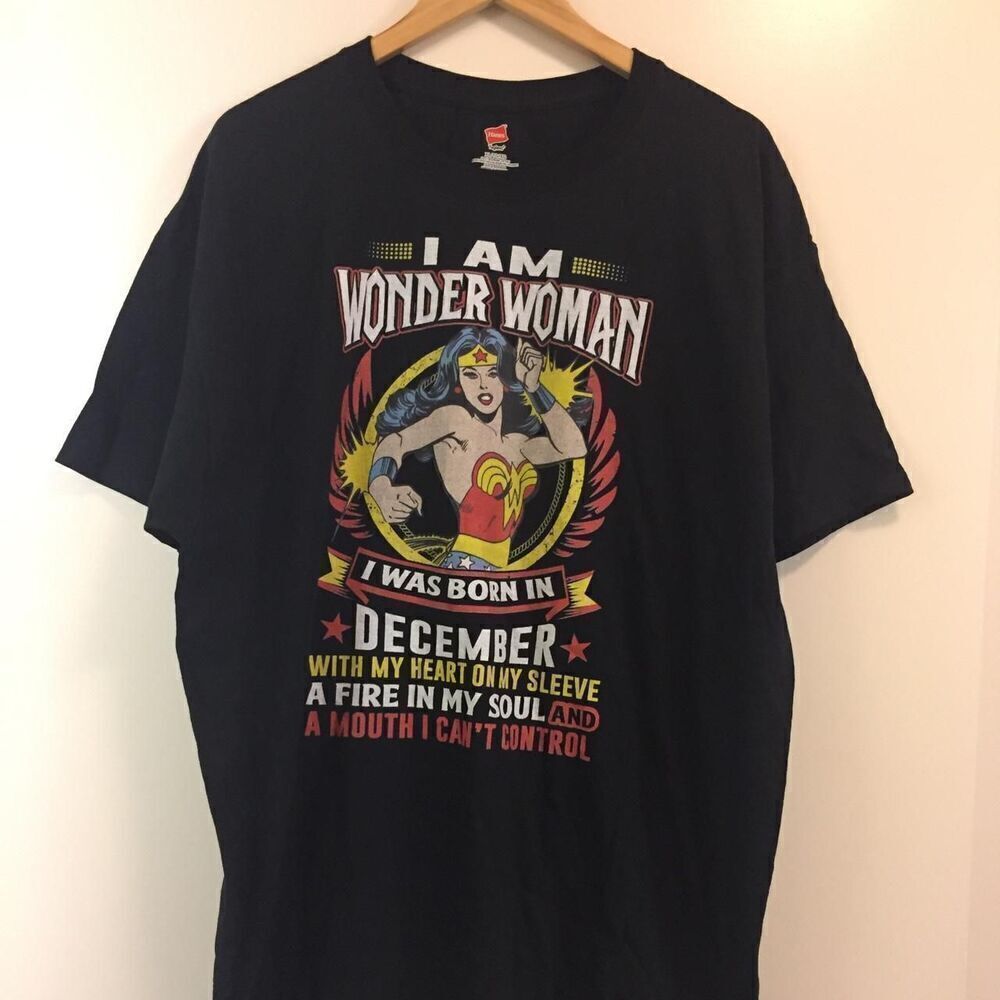 Wonder Woman Born in December T-shirt size XL